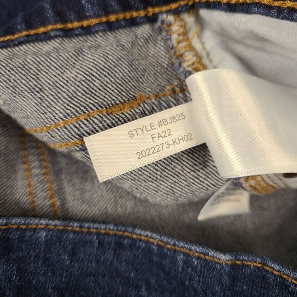 J Crew Jeans Wide Leg Size 31 Mid Rise Flare Crop Button Fly Dark Blue BJ825 - Picture 8 of 12